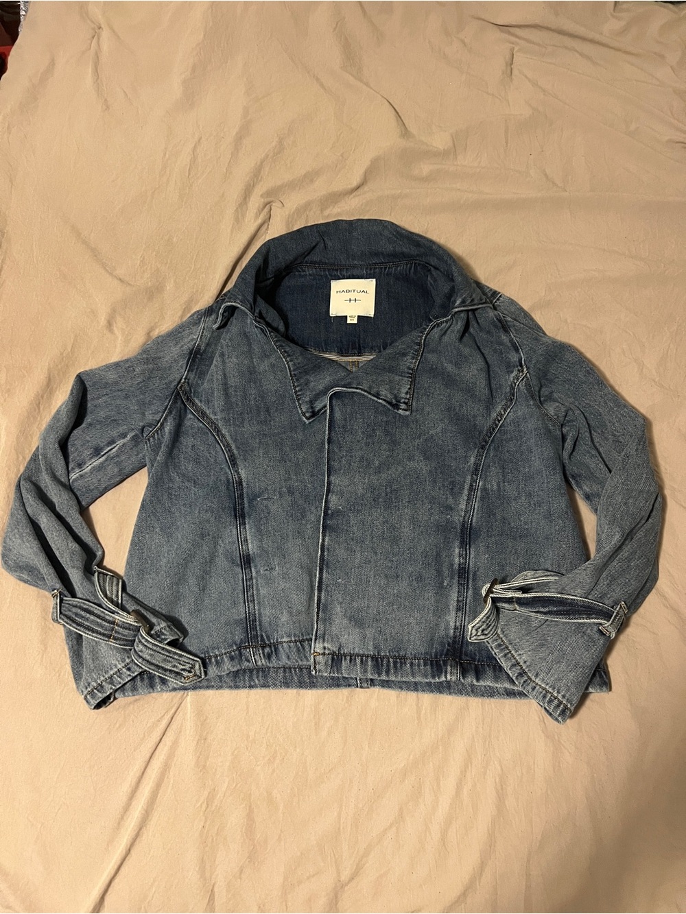 Habitual Blue Denim Women's Moto Jacket